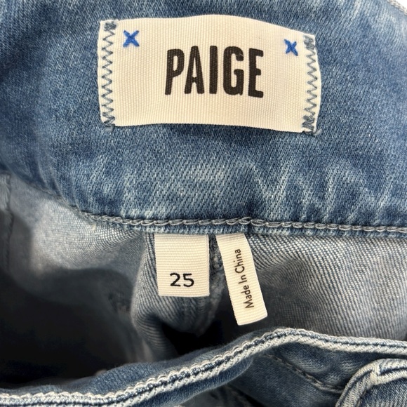 PAIGE Wide Leg Frankie Inset Belted Cropped Blue Bristol Jeans Women’s size 25 - Picture 7 of 14